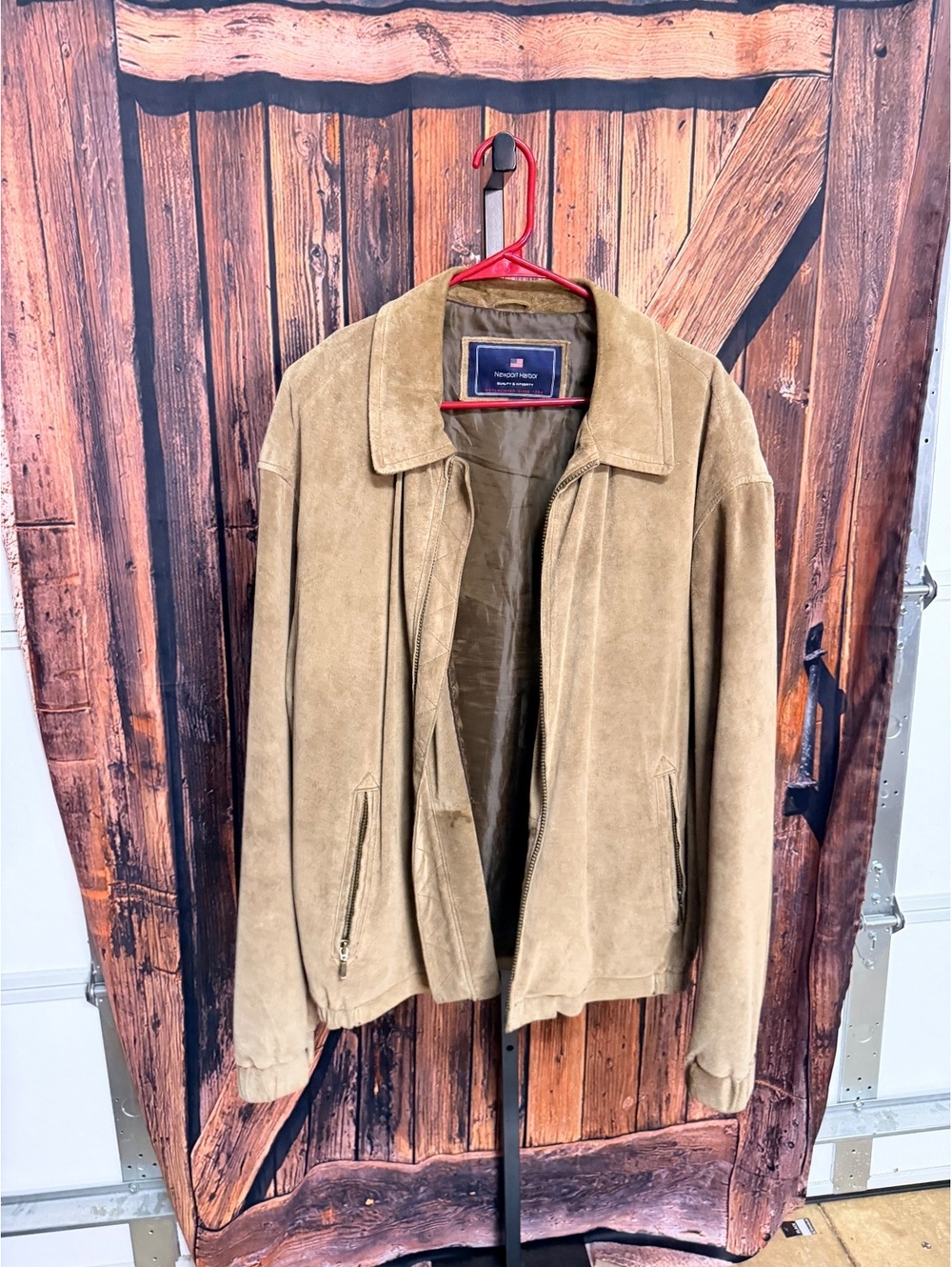 Newport Harbor XL Genuine Leather Suede Jacket Tan